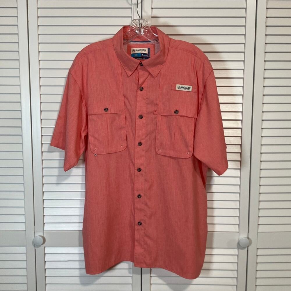 Magellan Outdoors Coral Fish Gear UPF 30 Moisture Wicking Shirt Men M